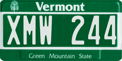 VT license plate XMW244