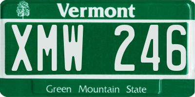 VT license plate XMW246