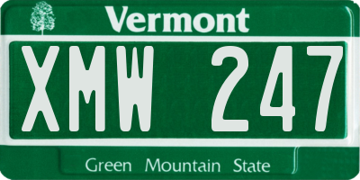 VT license plate XMW247