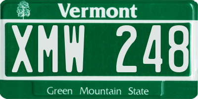 VT license plate XMW248
