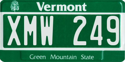 VT license plate XMW249