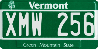 VT license plate XMW256