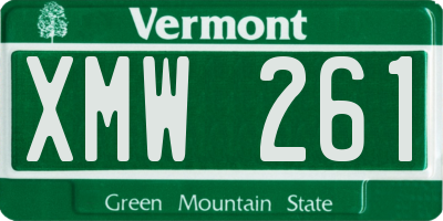 VT license plate XMW261