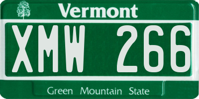 VT license plate XMW266