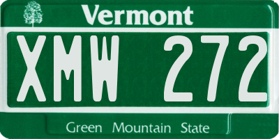VT license plate XMW272