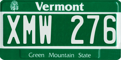 VT license plate XMW276