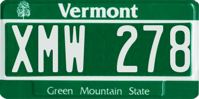 VT license plate XMW278