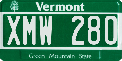 VT license plate XMW280
