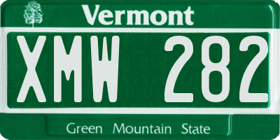 VT license plate XMW282