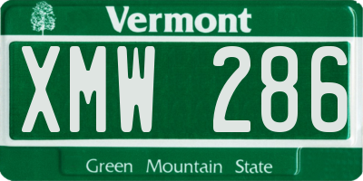 VT license plate XMW286
