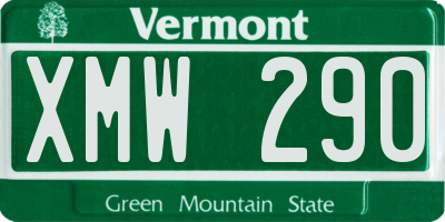 VT license plate XMW290
