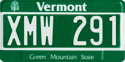VT license plate XMW291