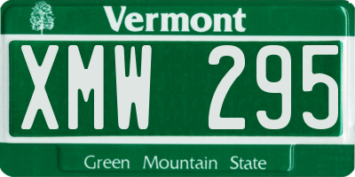 VT license plate XMW295