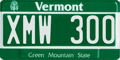 VT license plate XMW300