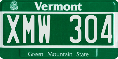 VT license plate XMW304