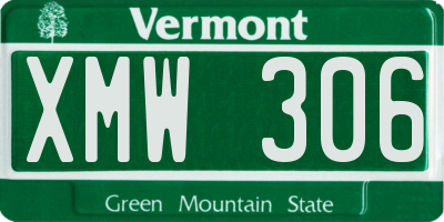 VT license plate XMW306