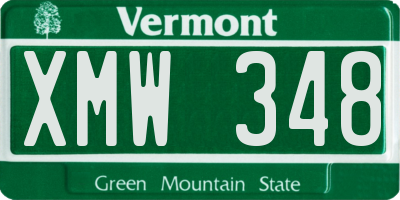 VT license plate XMW348