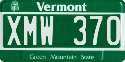 VT license plate XMW370