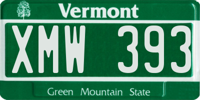 VT license plate XMW393