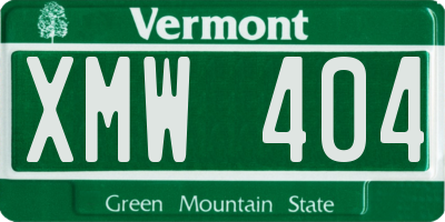 VT license plate XMW404
