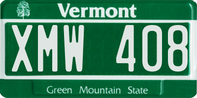 VT license plate XMW408