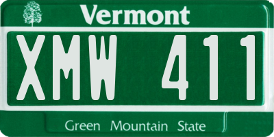 VT license plate XMW411