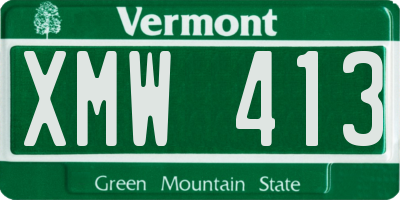 VT license plate XMW413