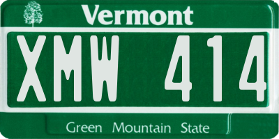 VT license plate XMW414