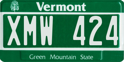 VT license plate XMW424