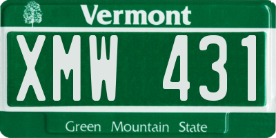 VT license plate XMW431