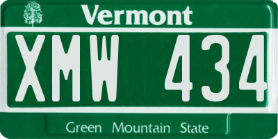 VT license plate XMW434