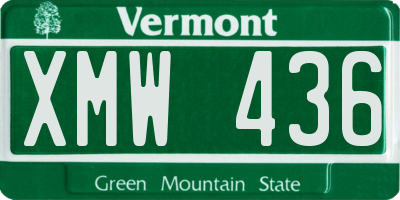VT license plate XMW436