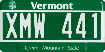 VT license plate XMW441