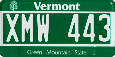 VT license plate XMW443