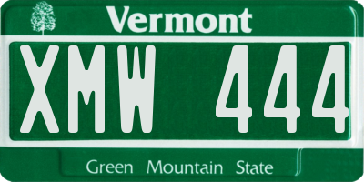 VT license plate XMW444