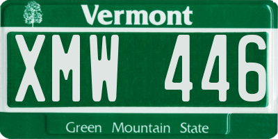 VT license plate XMW446