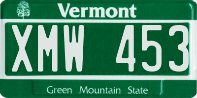 VT license plate XMW453
