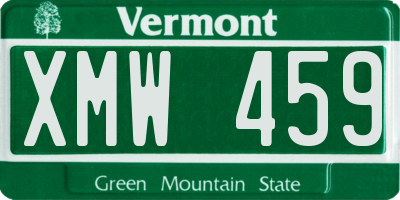 VT license plate XMW459