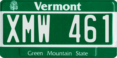 VT license plate XMW461