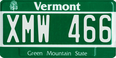 VT license plate XMW466