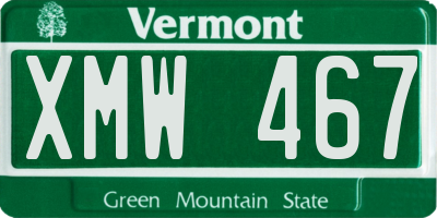 VT license plate XMW467