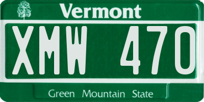 VT license plate XMW470