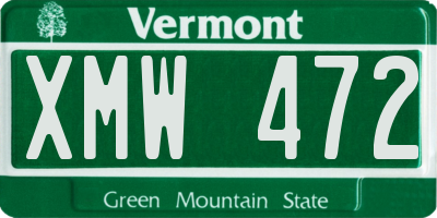 VT license plate XMW472