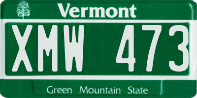 VT license plate XMW473