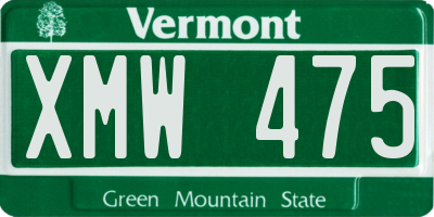VT license plate XMW475