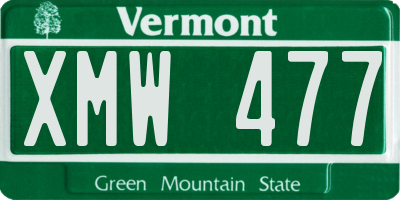VT license plate XMW477