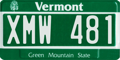 VT license plate XMW481
