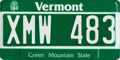 VT license plate XMW483