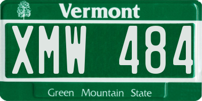 VT license plate XMW484