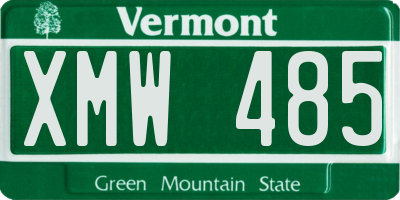 VT license plate XMW485